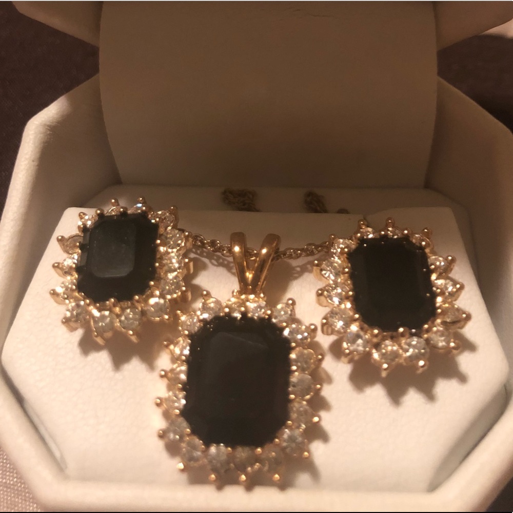 Black Onyx and CZ 2-piece set